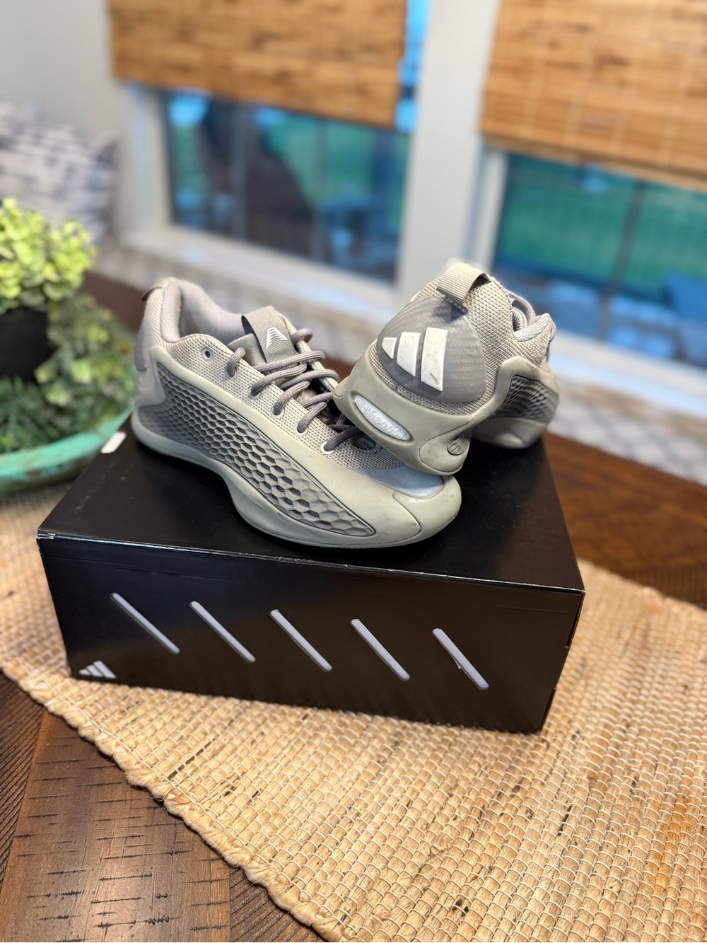 adidas Light Gray Mesh Athletic Sneakers